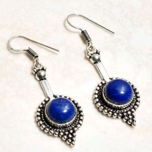 Lapis Lazuli Handmade Drop Dangle Earrings Jewelry 2.03"